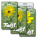 Luggage Tag - 3D Lenticular Yellow Flower Twist Stock Image (Blank)